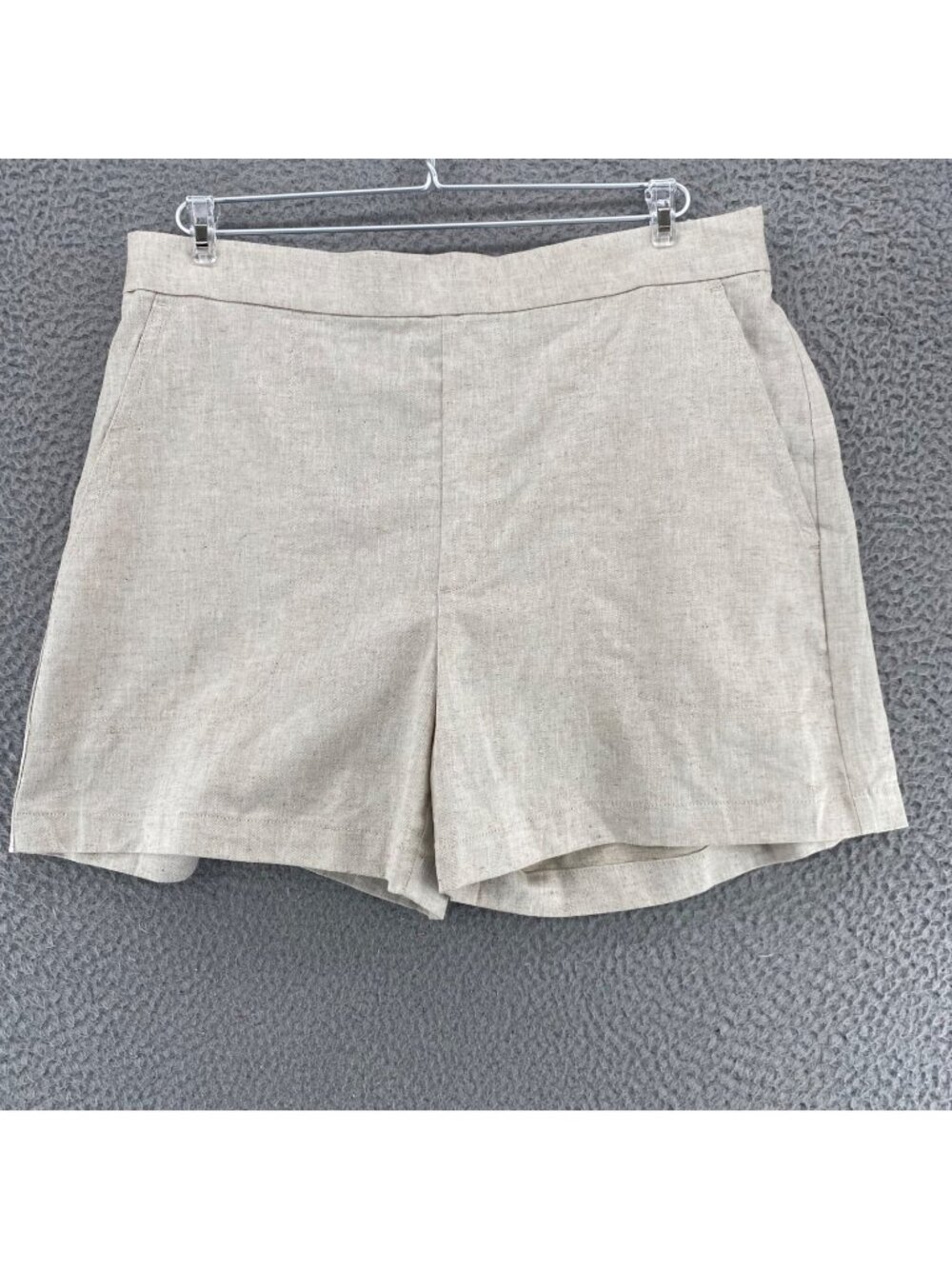Banana Republic Shorts Womens Large Ivory Cotton Linen Blend Cargo Pockets NWT